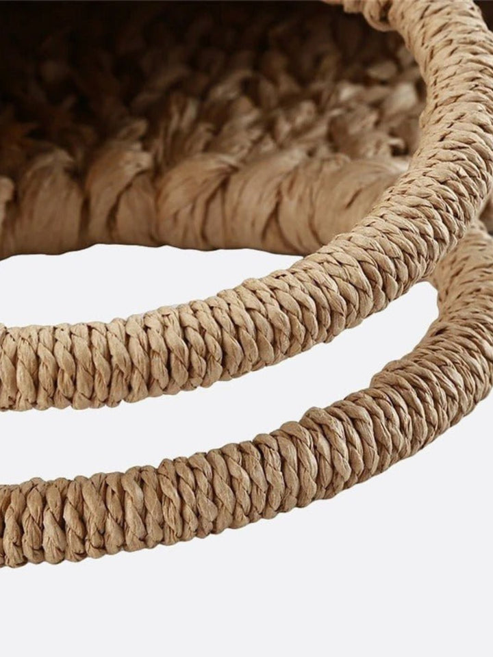 Natural wicker basket bag